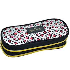 -Trousse en tissu imprimé léopard double compartiment hallmark