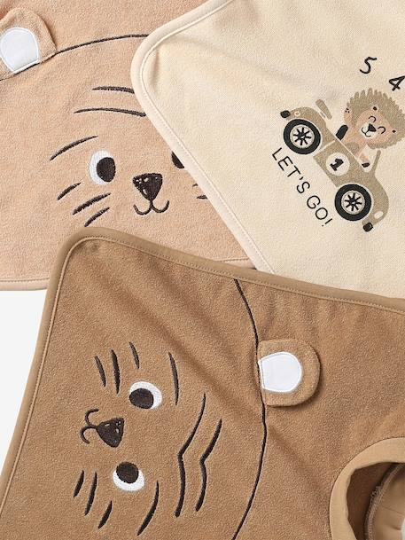 Lot de 3 bavoirs animaux à enfiler caramel+écru+sauge 5 - vertbaudet enfant 