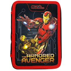-Trousse double remplie en tissu imprimé iron man avengers