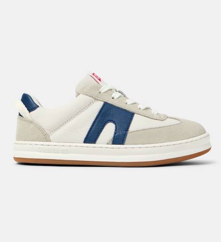 Baskets garçon cuir RUNNER FOUR KIDS Blanc beige bleu+Blanc beige rouge 1 - vertbaudet enfant 