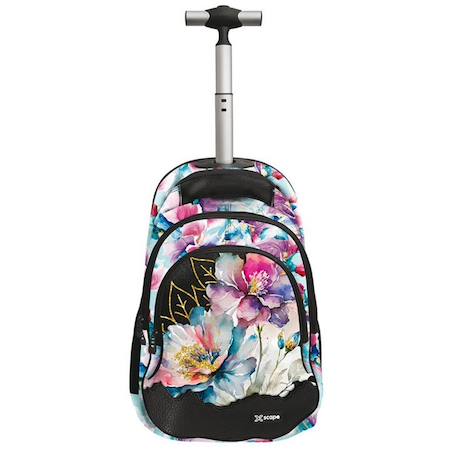 Fille-Accessoires-Sac à dos à roulettes fleur aquarelle 44 cm - 2 cpt
