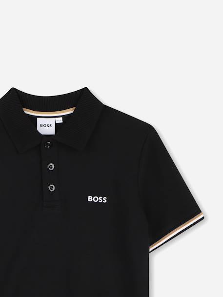 Polo garçon à manches courtes Noir 3 - vertbaudet enfant 