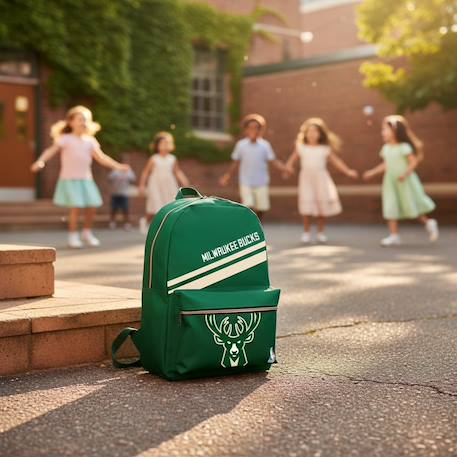 Sac à dos nba milwaukee bucks 46 cm à fermeture zippée Blanc / vert 2 - vertbaudet enfant 