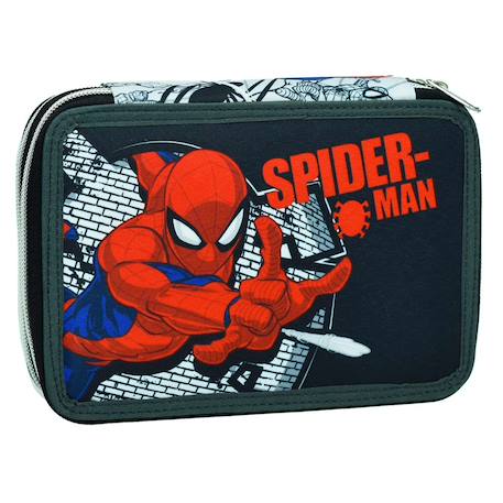 Fille-Accessoires-Trousse zippée spider-man 2 compartiments 18 cm