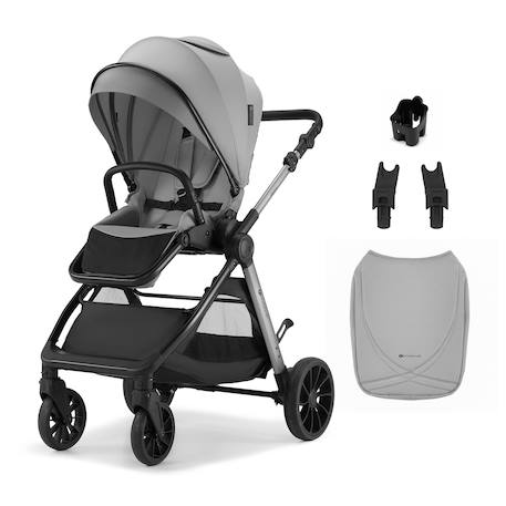 Poussette Kinderkraft VESTO 2 pliage avec assise installée, siège réversible jusqu’à 22 kg, roues 8/11”, éco-cuir Gris 1 - vertbaudet enfant 