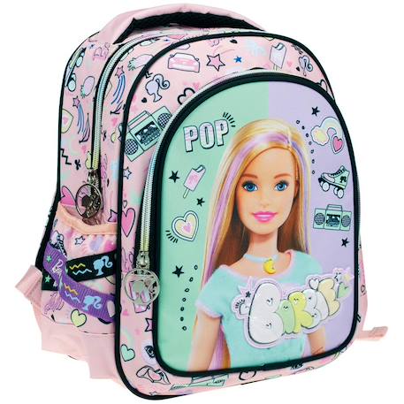 Sac à dos préscolaire barbie power pastels portrait et icônes Blanc / rose / clair 1 - vertbaudet enfant 