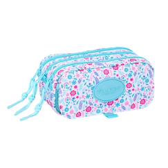 Jouet-Trousse triple compartiment textile motif floral