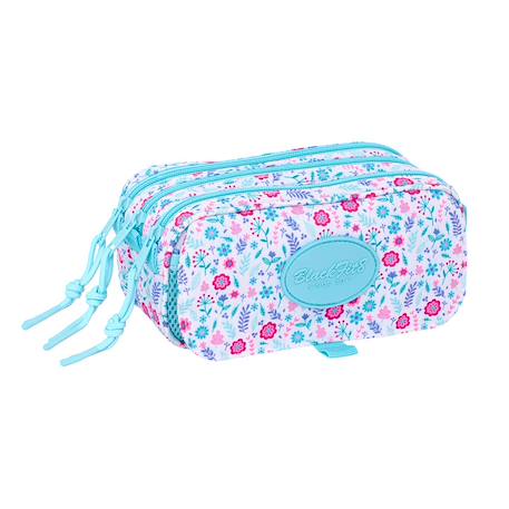 Fille-Accessoires-Trousse triple compartiment textile motif floral