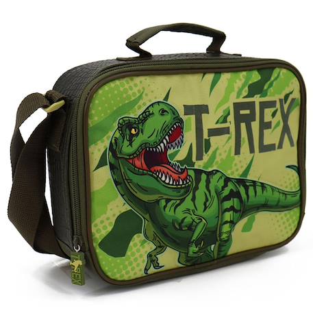 Sac repas isotherme dinosaure t-rex avec bandoulière Vert 1 - vertbaudet enfant 