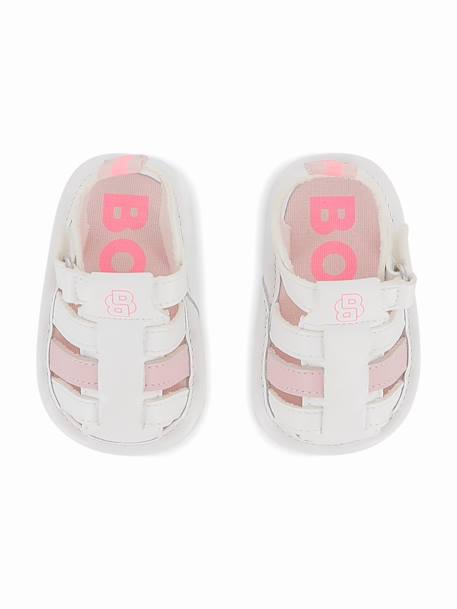 Sandale fille à scratch Blanc / rose 4 - vertbaudet enfant 