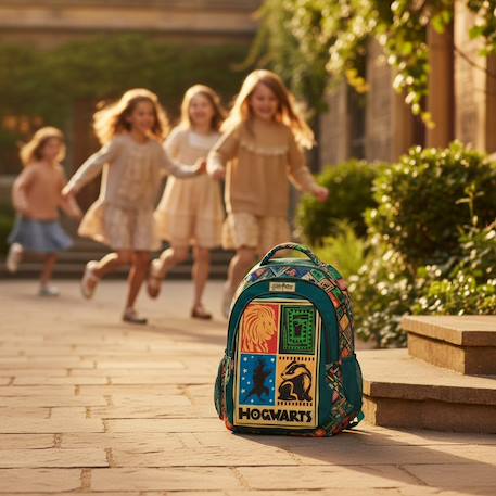 Sac à dos harry potter hogwarts à 2 compartiments zippés 42 cm harry potter Noir / bleu / marine / bleu 2 - vertbaudet enfant 