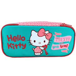 Jouet-Trousse rectangulaire hello kitty 23 cm à 2 compartiments zippés