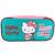 Trousse rectangulaire hello kitty 23 cm à 2 compartiments zippés Bleu / vert 1 - vertbaudet enfant 