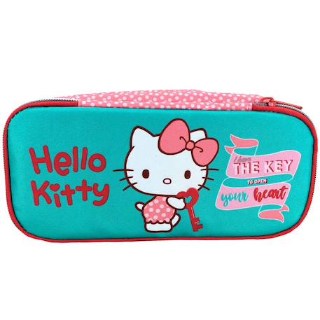 Fille-Accessoires-Trousse rectangulaire hello kitty 23 cm à 2 compartiments zippés