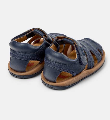 Sandales garçon cuir BICHO Bleu marine 4 - vertbaudet enfant 