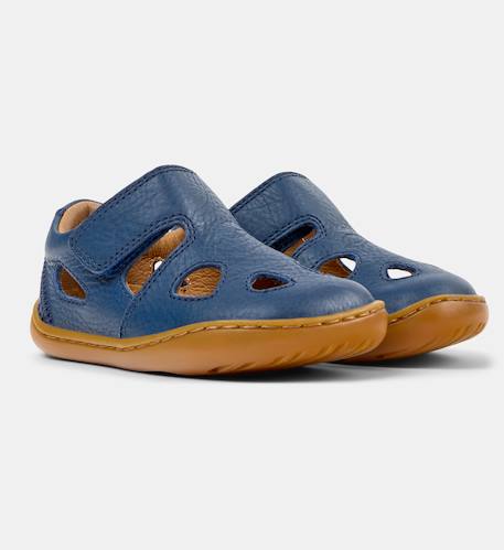 Sandales garçon cuir peu cami Bleu pastel 2 - vertbaudet enfant 