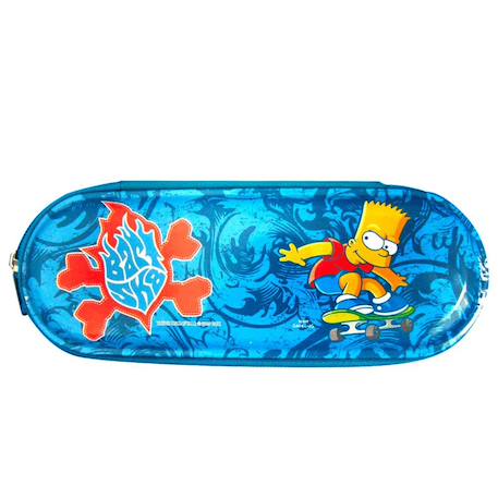 Trousse semi-rigide motif skate bart simpson Bleu / bleu / ciel / blanc 1 - vertbaudet enfant 