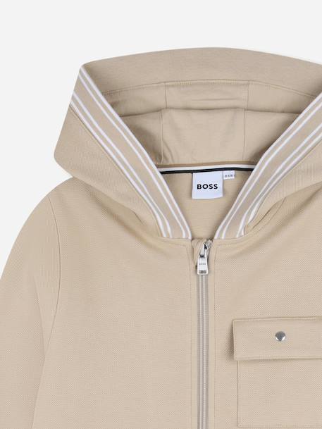 Sweat garçon zippé à capuche Beige 3 - vertbaudet enfant 