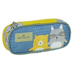 -Trousse scolaire textile 2 compartiments zippés hallmark 23 cm