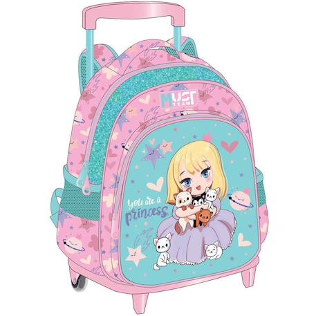 Fille-Accessoires-Sac à dos à roulettes cmp 31 cm mimi team princess cat