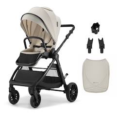 Puériculture-Poussette Kinderkraft VESTO 2 pliage avec assise installée, siège réversible jusqu’à 22 kg, roues 8/11”, éco-cuir