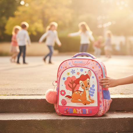 Sac à dos maternelle imprimé disney bambi avec panneau pu Rose 2 - vertbaudet enfant 