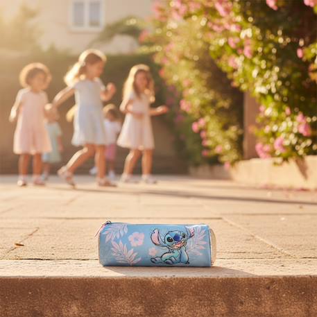 Trousse ronde motif stitch en tissu imprimé Bleu 2 - vertbaudet enfant 