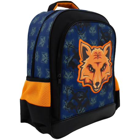 Sac à dos cmp avec motif renard appliqué en textile premium Bleu marine/orange fluo 1 - vertbaudet enfant 