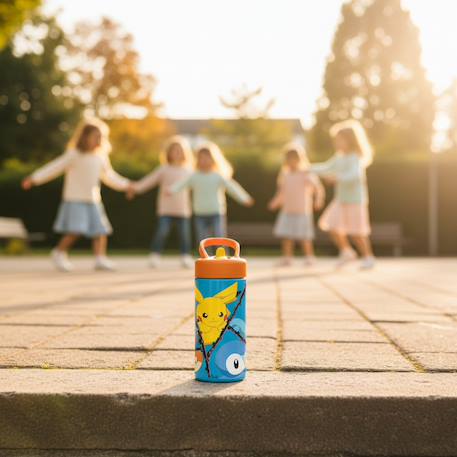 Gourde 410 ml pokémon pikachu – couvercle à clapet avec anse pokémon Bleu 2 - vertbaudet enfant 