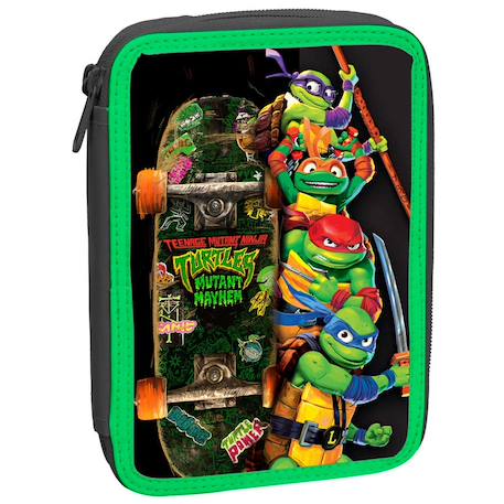 Trousse zippée teenage mutant ninja turtles 20 cm – tortues ninja Noir / vert 1 - vertbaudet enfant 
