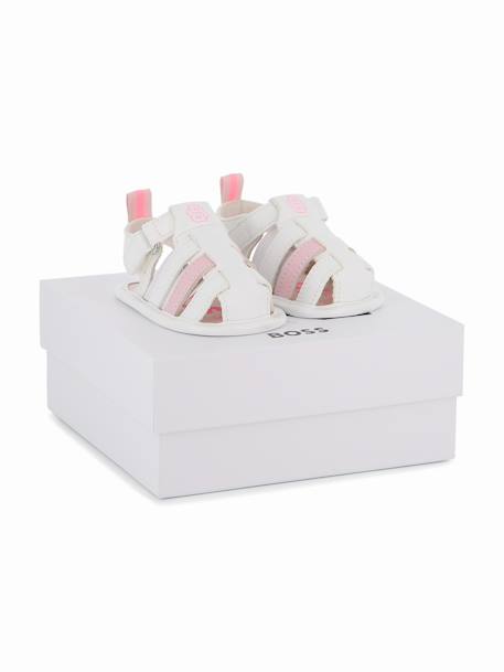 Sandale fille à scratch Blanc / rose 2 - vertbaudet enfant 
