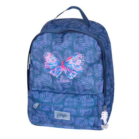 Sac à dos graphique papillon 42 cm zips Bleu marine 1 - vertbaudet enfant 