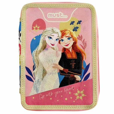 Fille-Accessoires-Trousse la reine des neiges cœur 2 compartiments 21 cm