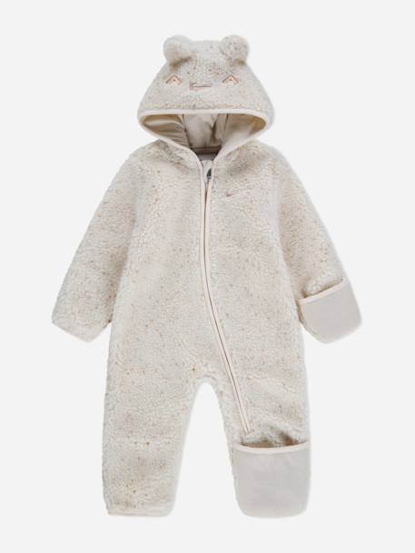Combinaison bébé chaude en matière douce avec capuche zippée Ivoir+Violet 1 - vertbaudet enfant 