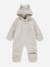 Combinaison bébé chaude en matière douce avec capuche zippée Ivoir+Violet 1 - vertbaudet enfant 