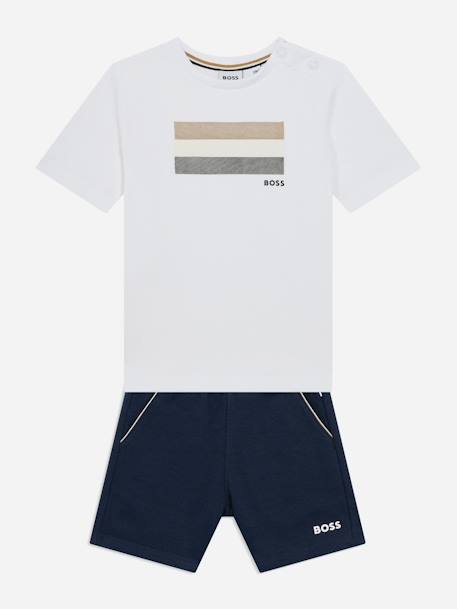 Ensemble garçon 2 pièces Bleu foncé / blanc 1 - vertbaudet enfant 