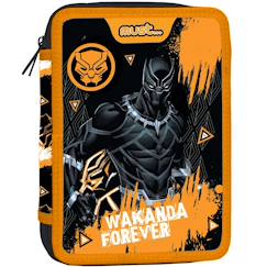 Jouet-Matériel scolaire-Trousse double compartiment remplie must tissu imprimé avengers panther