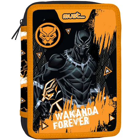 Fille-Accessoires-Trousse double compartiment remplie must tissu imprimé avengers panther