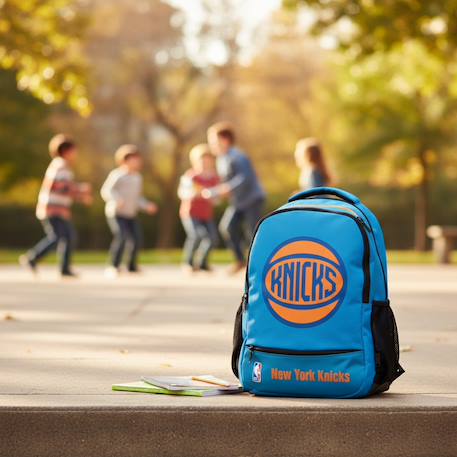 Sac à dos scolaire 2 compartiments nba knicks 43 cm Bleu / orange / noir 2 - vertbaudet enfant 