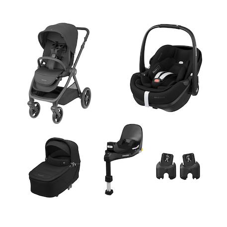 Pack poussette naissance oxford+, cosi pebble 360 pro 2, embase familyfix 360 pro Twillic black+Twillic graphite+Twillic green+Twillic truffle 1 - vertbaudet enfant 