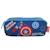 Trousse scolaire en tissu 2 compartiments zippés avengers captain america Bleu / rose / gris 1 - vertbaudet enfant 