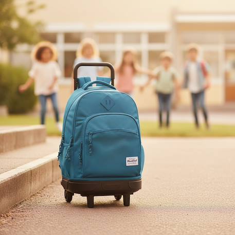 Sac à dos à roulettes blackfit 8 colors 45 cm trolley haut de gamme Bleu marine+Bleu vert 5 - vertbaudet enfant 