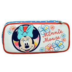 Jouet-Matériel scolaire-Trousse scolaire tissu matelassé minnie mouse fleurs