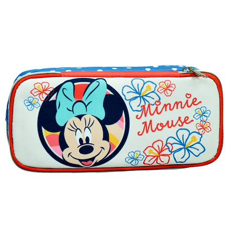 Trousse scolaire tissu matelassé minnie mouse fleurs Jaune 1 - vertbaudet enfant 