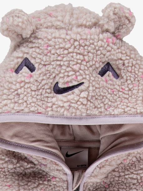 Combinaison bébé chaude en matière douce avec capuche zippée Ivoir+Violet 7 - vertbaudet enfant 