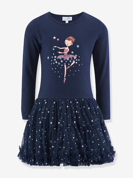 Robe ballerine avec jupe en tulle fille Happy Girls marine 1 - vertbaudet enfant 