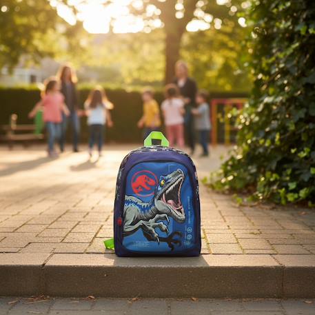 Sac à dos scolaire jurassic world motif dinosaure polyester Bleu / bleu / ciel / blanc 2 - vertbaudet enfant 