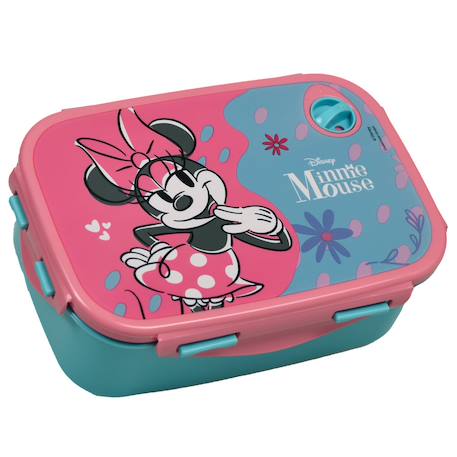Boîte à goûter minnie en pvc 17 x 12 x 7 cm Rose/bleu/vert 1 - vertbaudet enfant 