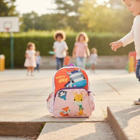 Sac à dos maternelle motifs animaux tissu fisher-price Orange 2 - vertbaudet enfant 