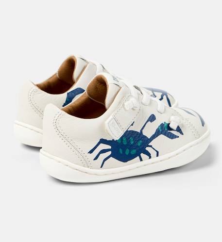 Baskets garçon cuir peu cami twins Blanc naturel 1 4 - vertbaudet enfant 